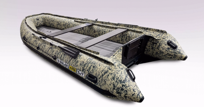 Лодка надувная моторная Solar-470 super jet tunnel